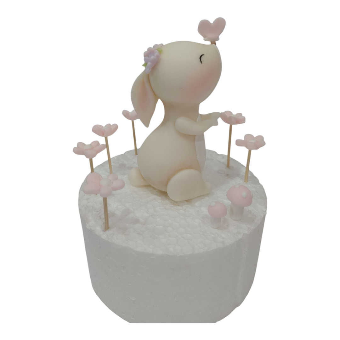 Adorno torta conejita flores - Imagen 2