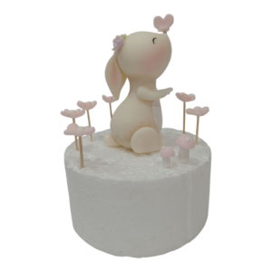 Adorno torta conejita flores