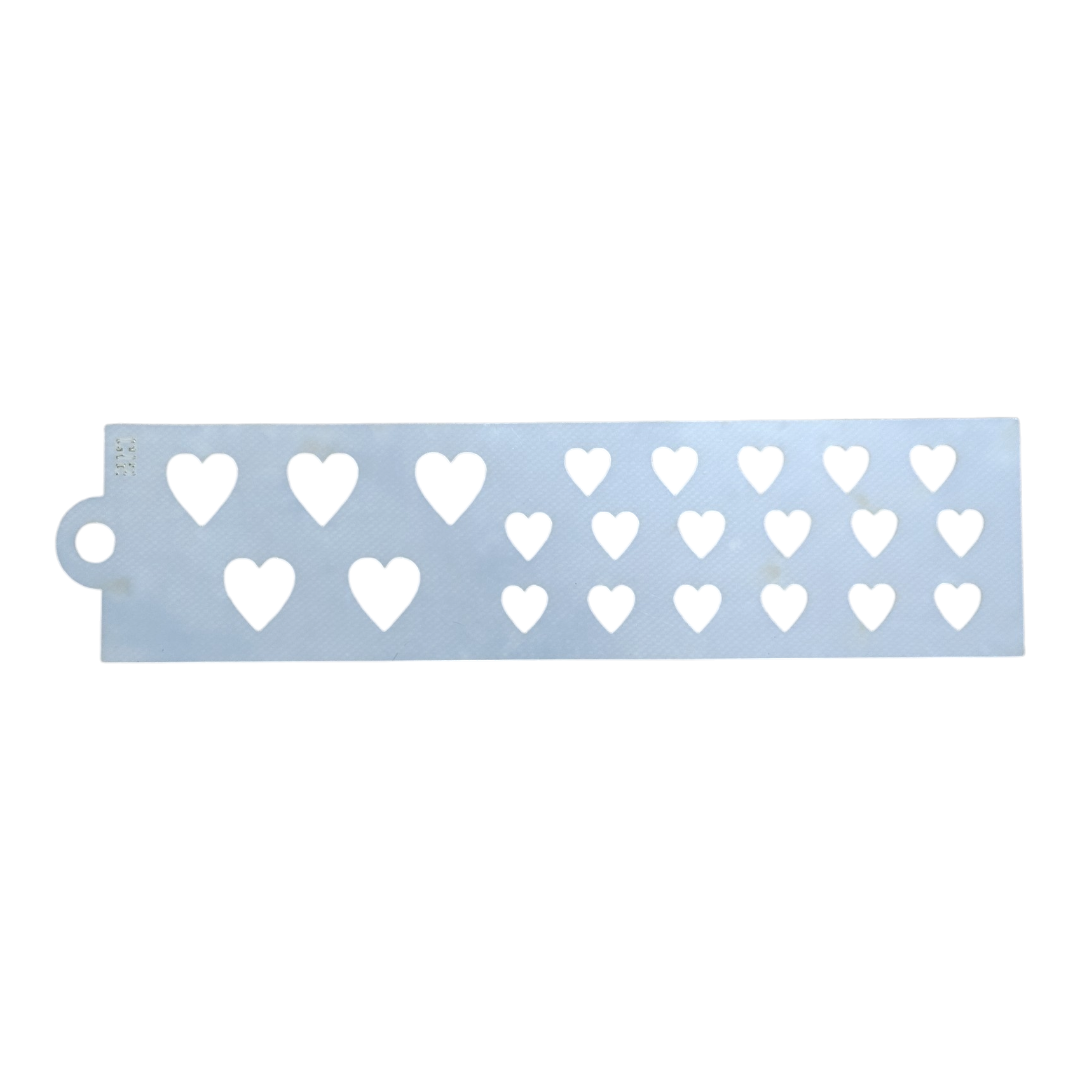 Stencil corazones 5x17