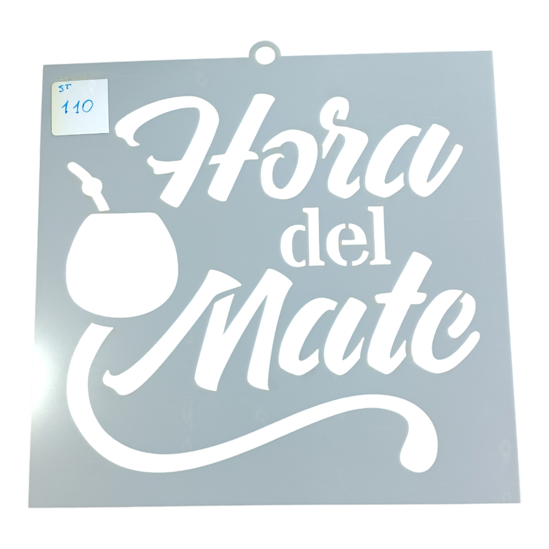Stencil hora del mate 20x20
